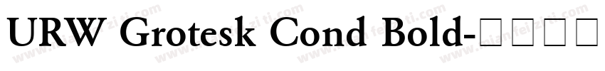 URW Grotesk Cond Bold字体转换